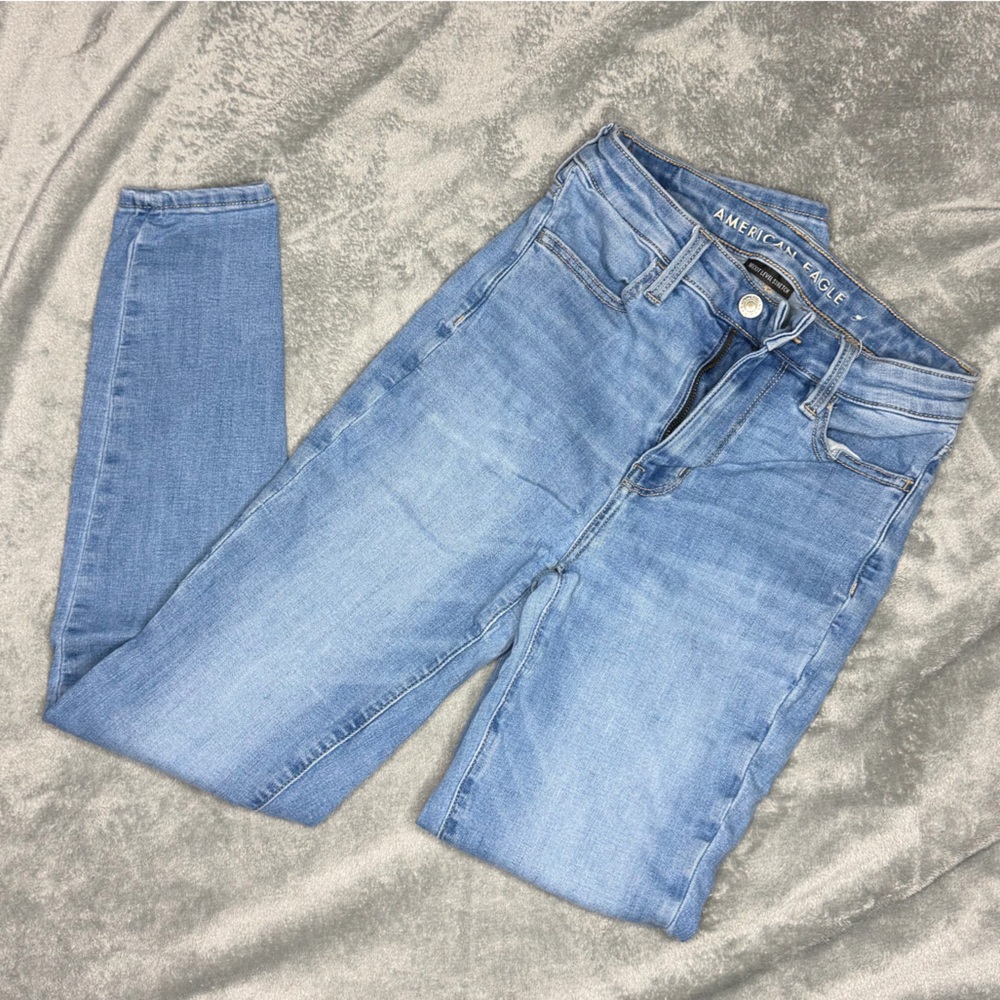 American Eagle Outfitters Women's Sky Blue Skinny Jeans